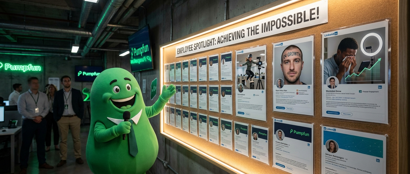 Pumpfun meeting room with employee performance dashboards.